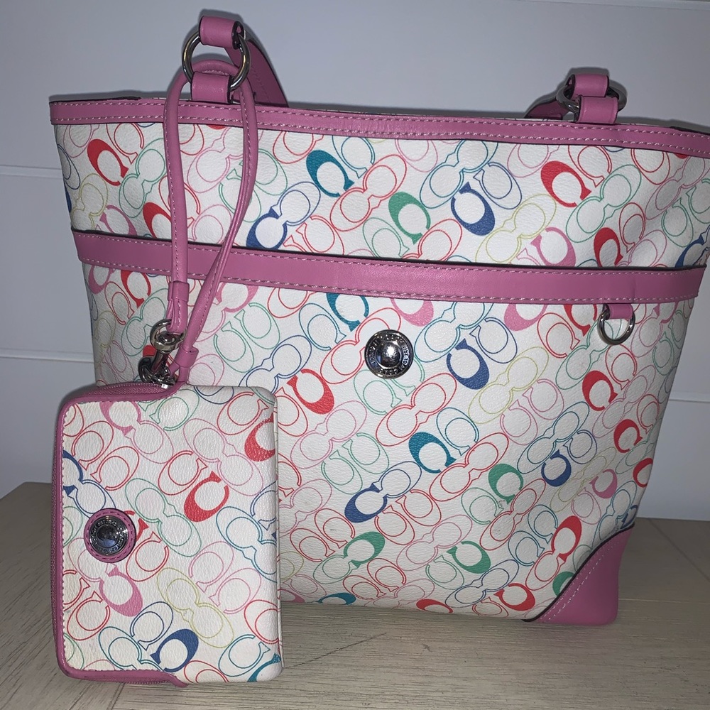 Coach matching bag and wallet